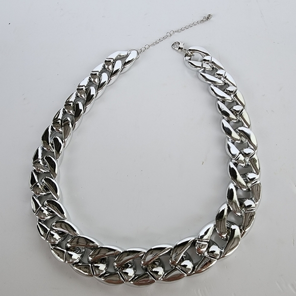 NEW Silver Bold Chunky CCB Chain Necklace - Picture 4 of 6